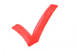 red checkmark