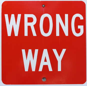 wrong way sign